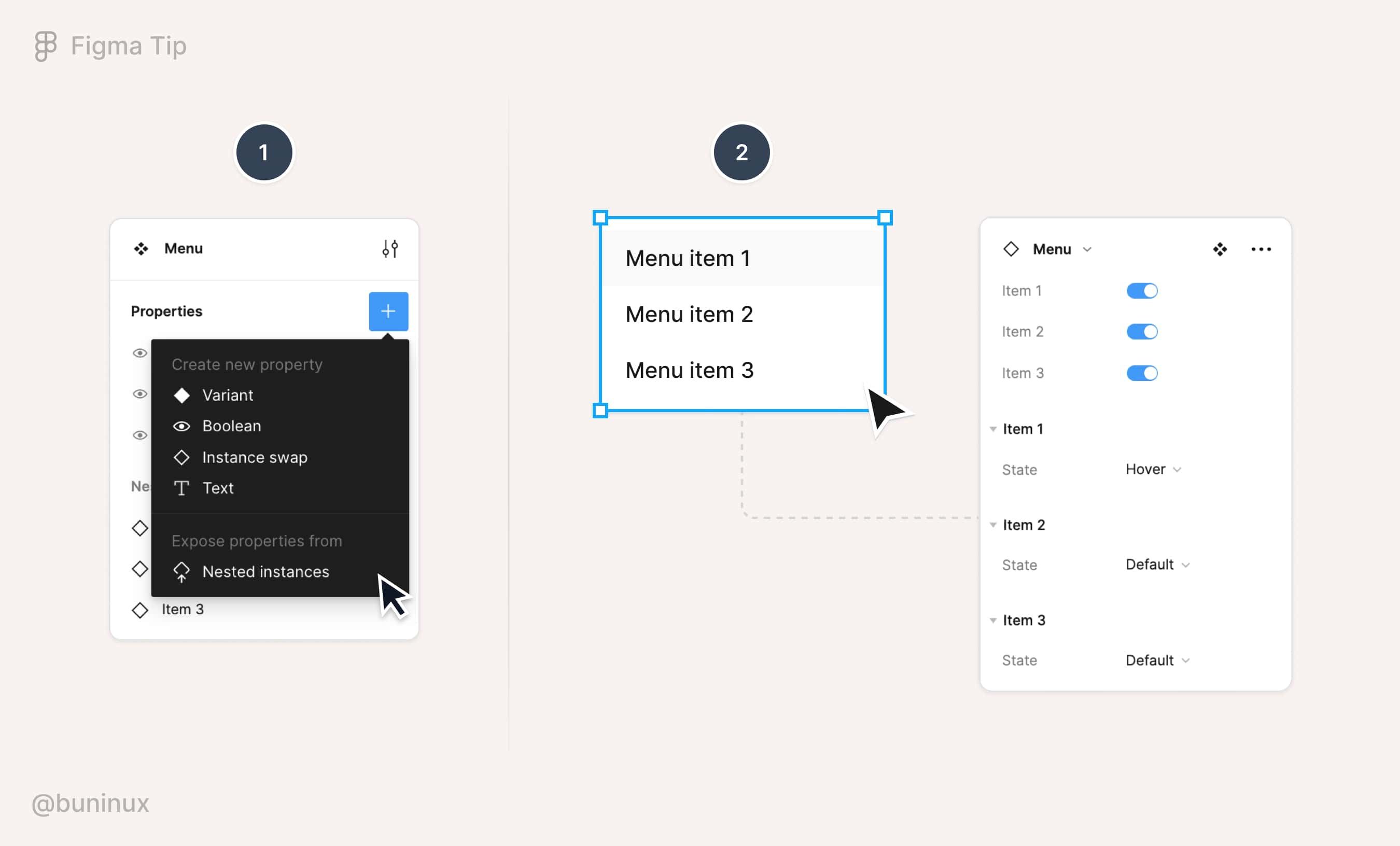 Use nested instances in Figma