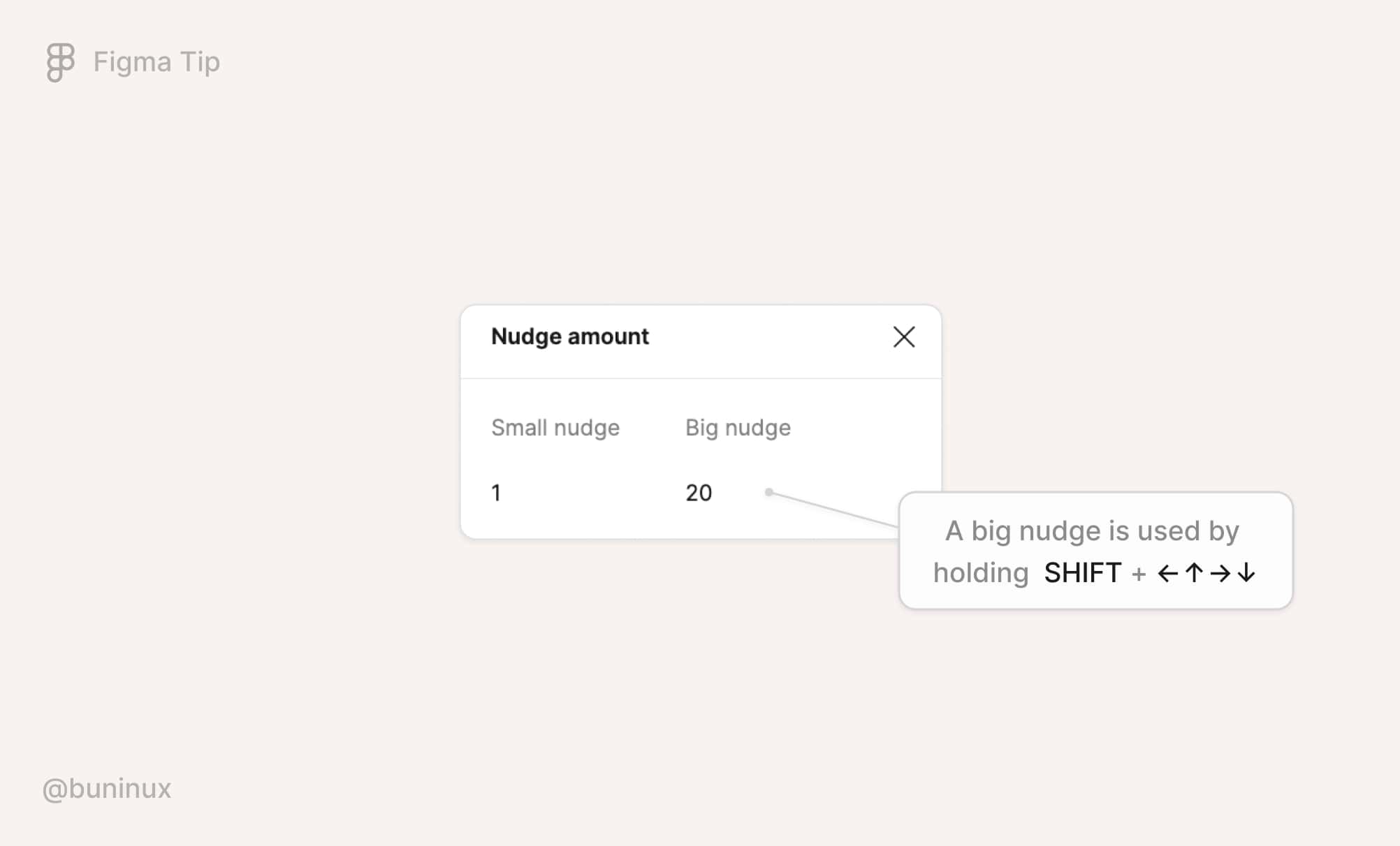 Adjust nudge amount in Figma