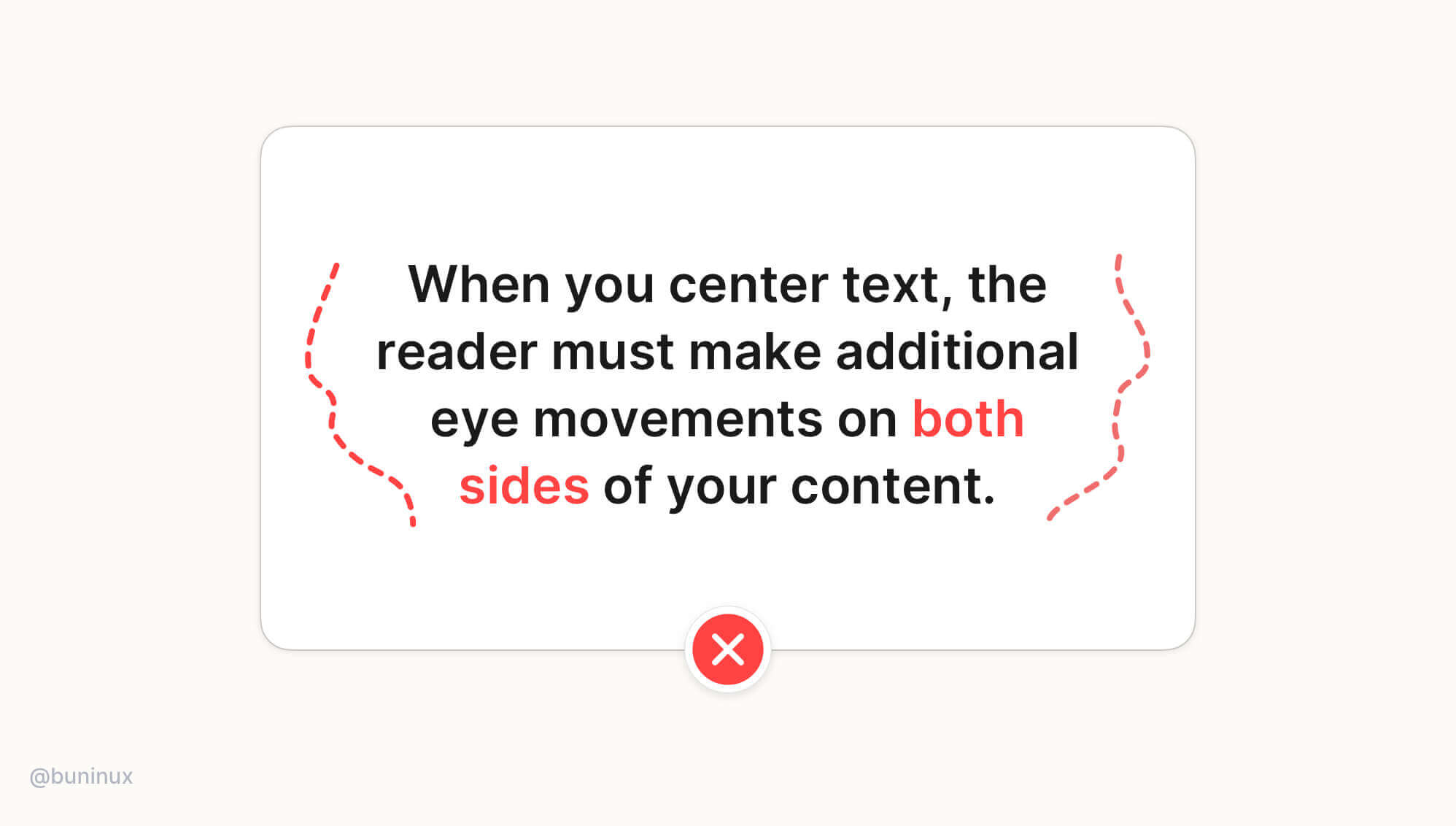 Avoid center alignment for long text