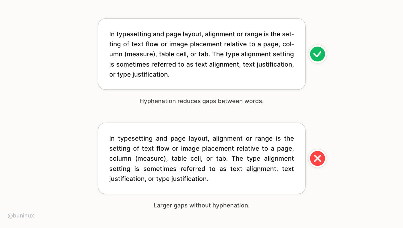Balance whitespace for justified text